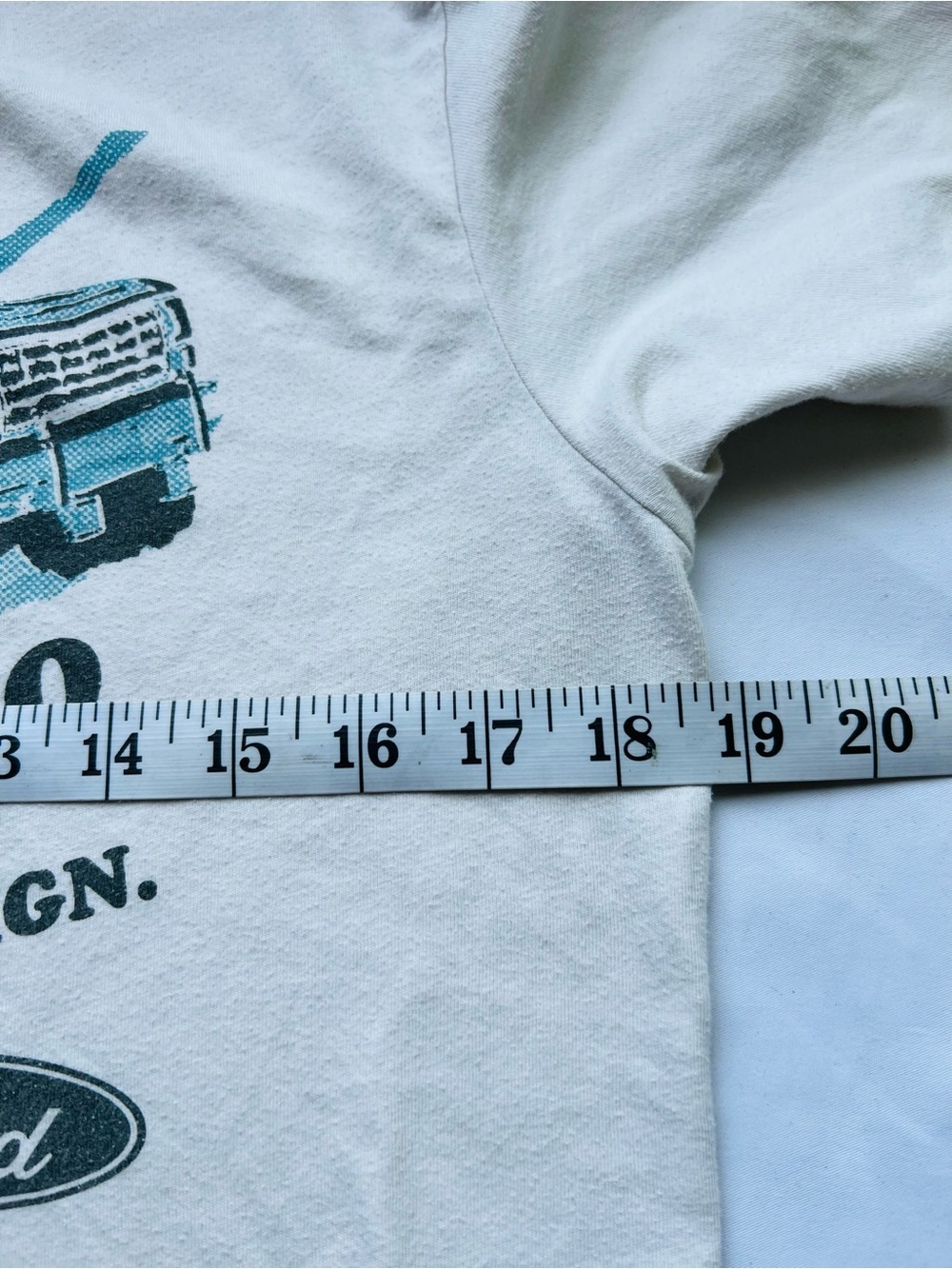 Ford Bronco Tee - White with Orange and Blue Print - Picture 6 of 8